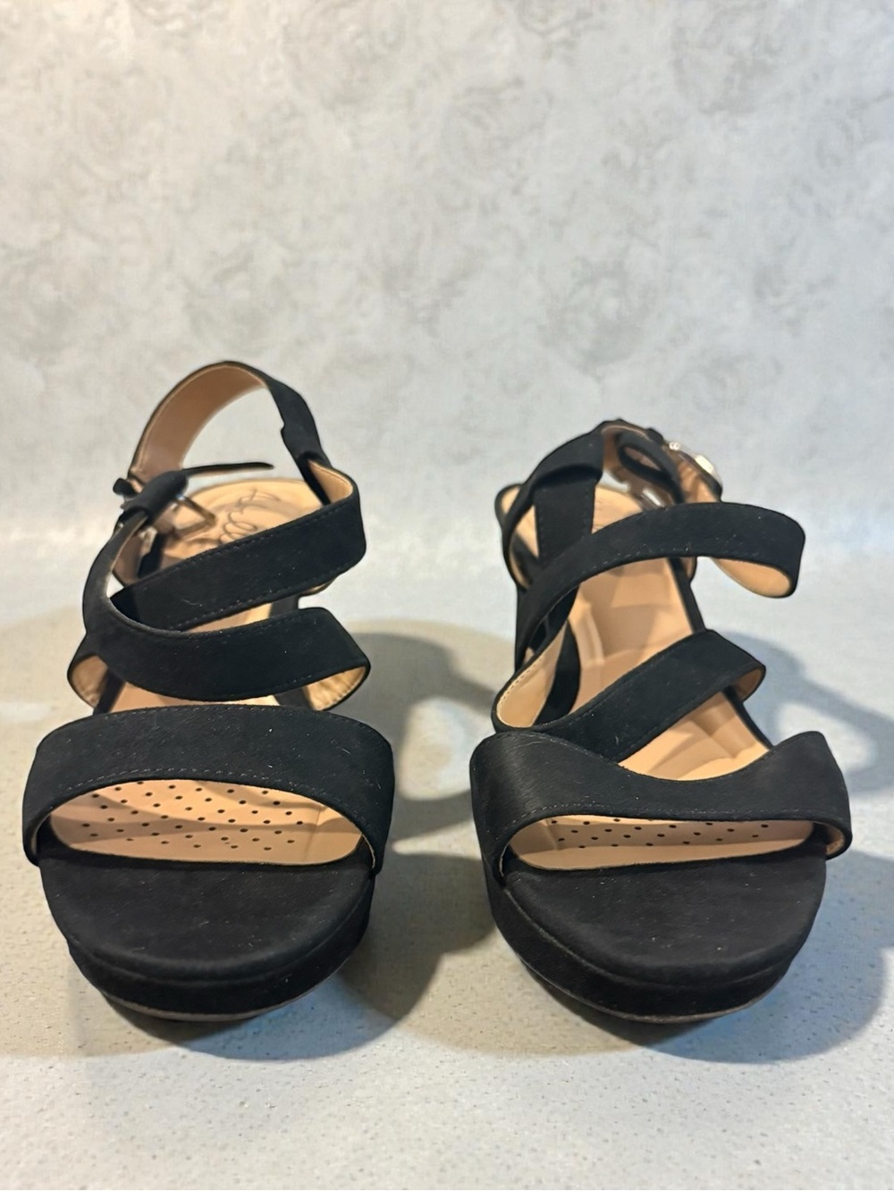 Abella Black Strappy Platform Sandals
